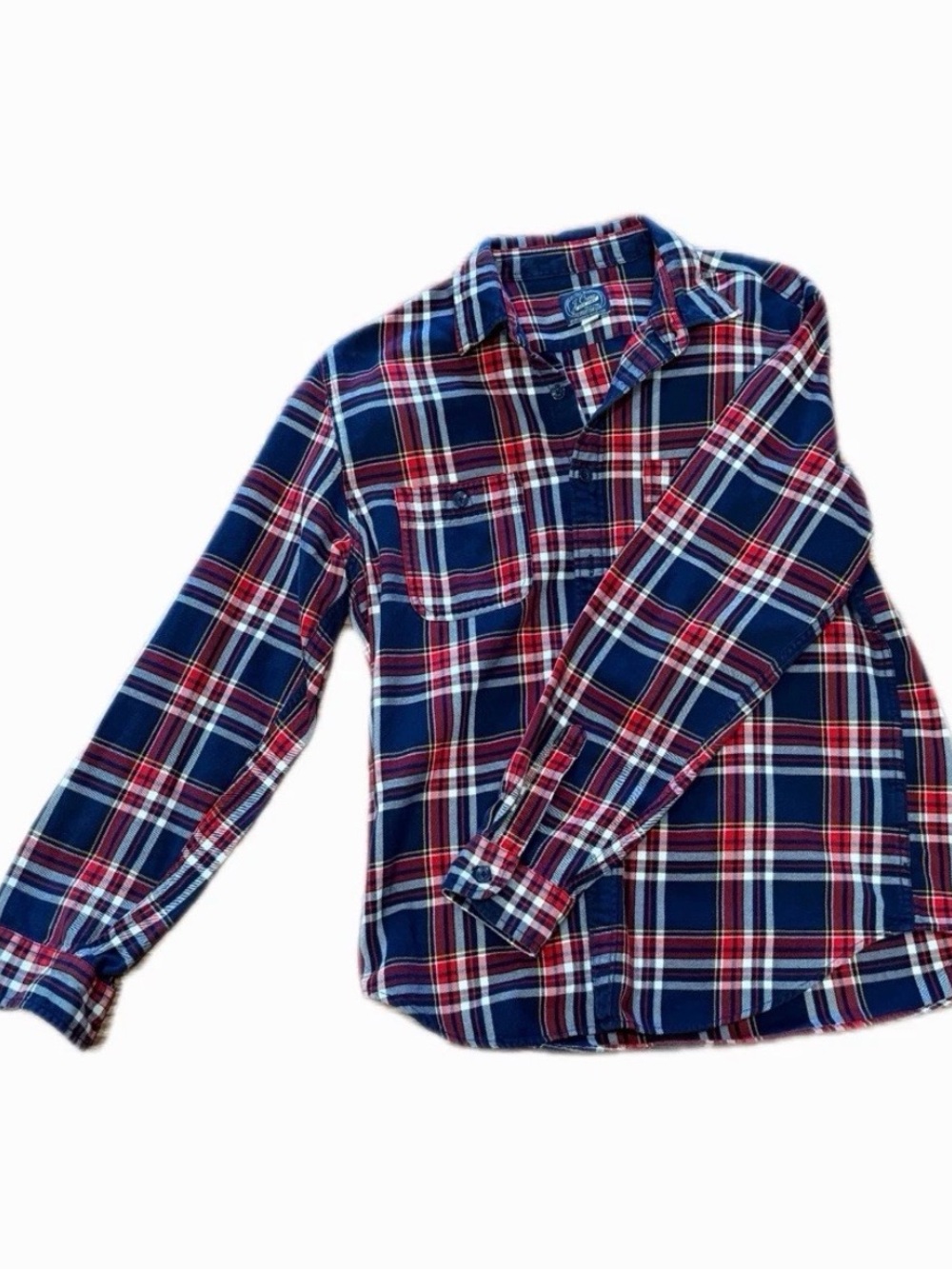 J. Crew Men's Blue and Red Plaid Button-Down Shirt